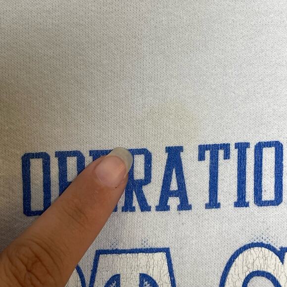 Vintage Operation Desert Storm Crewneck Sweatshirt XL White Veteran USA 90s - Picture 4 of 5
